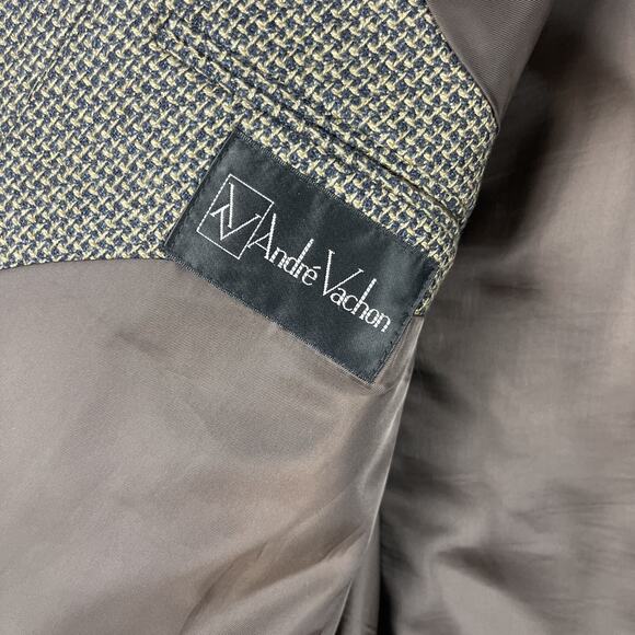 Andre Vachon Lambswool Blazer Sport Coat Mens 46S Brown 2 Button - Picture 5 of 16